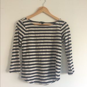 Striped Navy and Cream Cotton Sailor Tee Size S